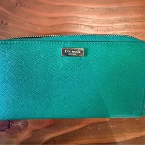 Kate Spade Teal and Multicolor Striped Wallet